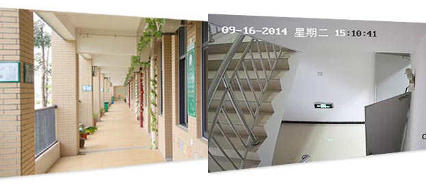 學生宿舍樓層通道、安全樓梯口高清監(jiān)控